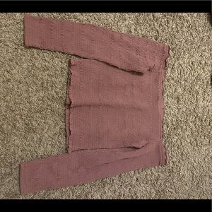 Pink off the shoulder crop top